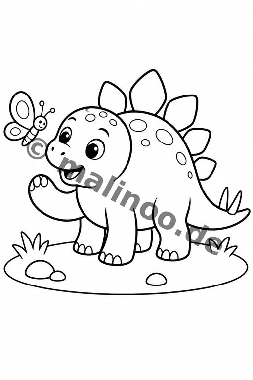 Dinosaurier Malbuch 100 Ausmalbilder gedruckt+gebunden – Vorschaubild 7