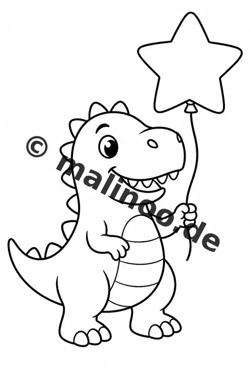 Dinosaurier Malbuch 100 Ausmalbilder gedruckt, ungebunden – Vorschaubild 10