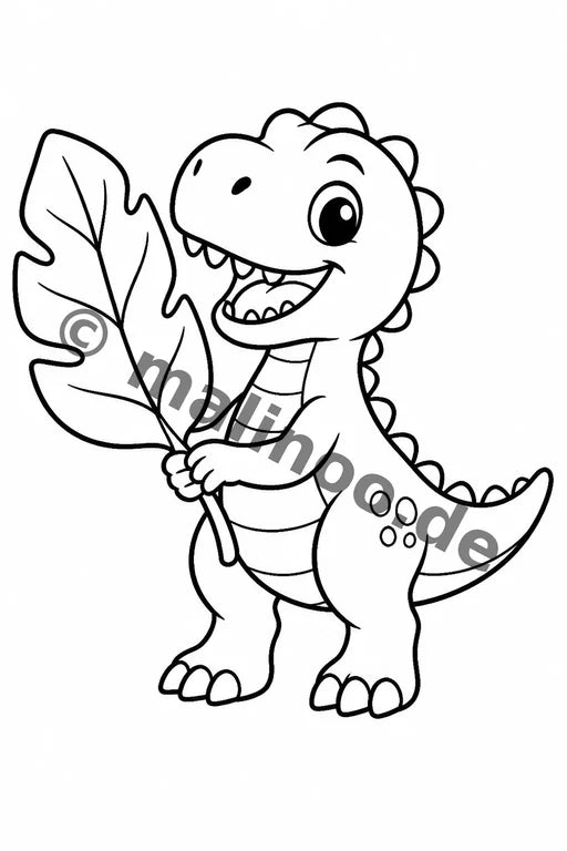 Dinosaurier Malbuch 100 Ausmalbilder gedruckt+lose – Vorschaubild 1