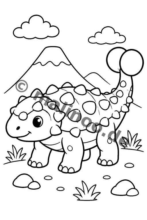Dinosaurier Malbuch 100 Ausmalbilder gedruckt+lose – Vorschaubild 2