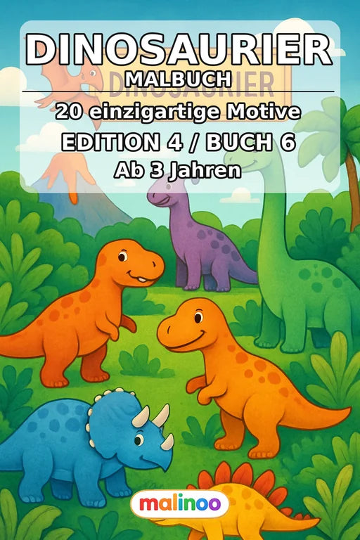 Dinosaurier Malbuch 20 Ausmalbilder PDF Download – Cover