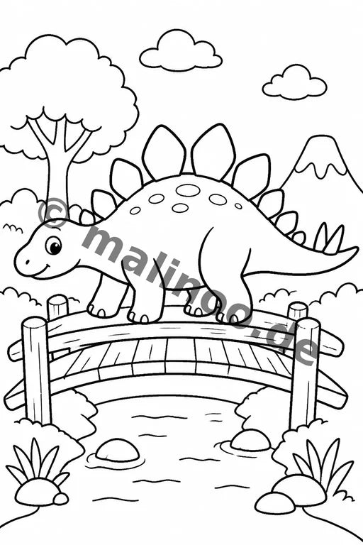 Dinosaurier Malbuch 20 Ausmalbilder PDF Download – Vorschaubild 5