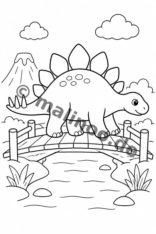 Dinosaurier Malbuch 20 Ausmalbilder PDF Download – Vorschaubild 5