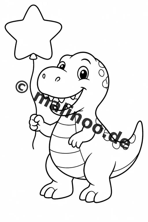 Dinosaurier Malbuch 20 Ausmalbilder gedruckt und gebunden – Vorschaubild 10