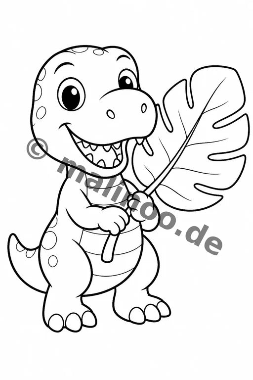 Dinosaurier Malbuch 20 Ausmalbilder gedruckt+gebunden – Vorschaubild 1