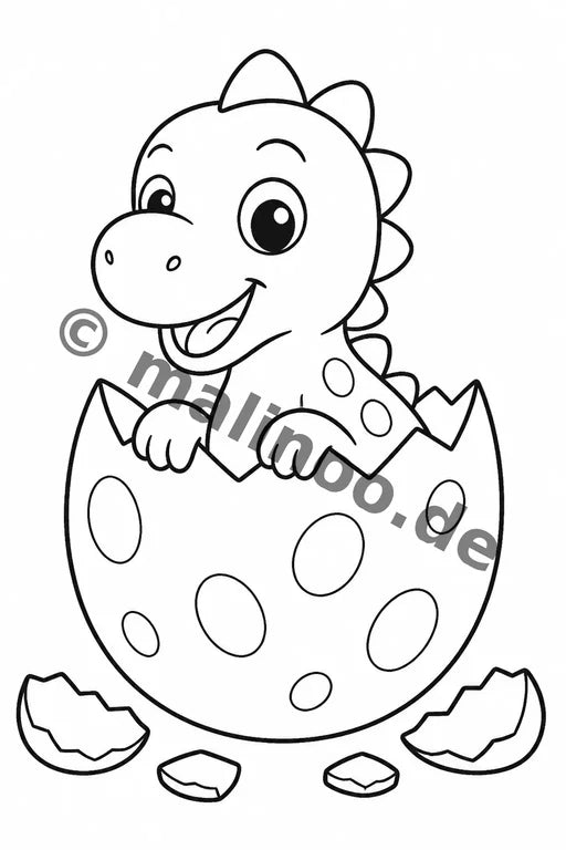 Dinosaurier Malbuch 20 Ausmalbilder gedruckt+gebunden – Vorschaubild 3
