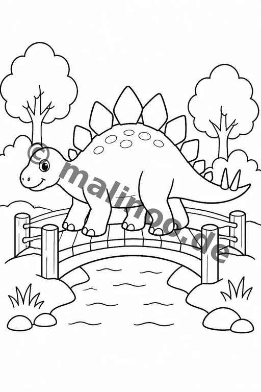 Dinosaurier Malbuch 20 Ausmalbilder gedruckt+gebunden – Vorschaubild 5