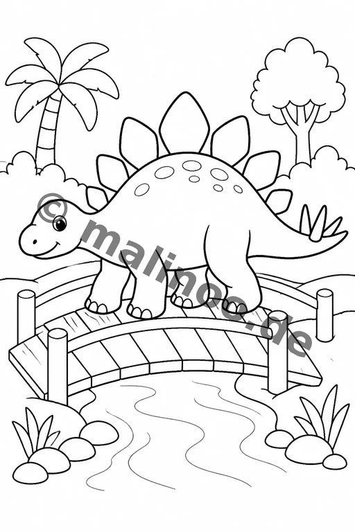 Dinosaurier Malbuch 20 Ausmalbilder gedruckt+gebunden – Vorschaubild 5
