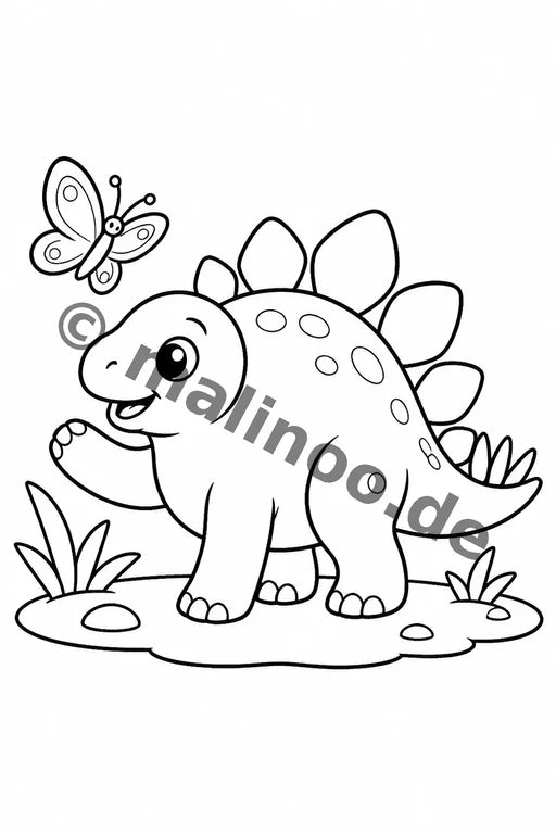 Dinosaurier Malbuch 20 Ausmalbilder gedruckt+gebunden – Vorschaubild 7