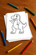 Dinosaurier Malbuch 20 Ausmalbilder gedruckt+lose – Mockup-Ansicht