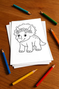 Dinosaurier Malbuch 20 Ausmalbilder gedruckt, ungebunden – Mockup-Ansicht
