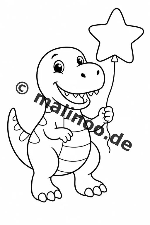 Dinosaurier Malbuch 20 Ausmalbilder gedruckt, ungebunden – Vorschaubild 10