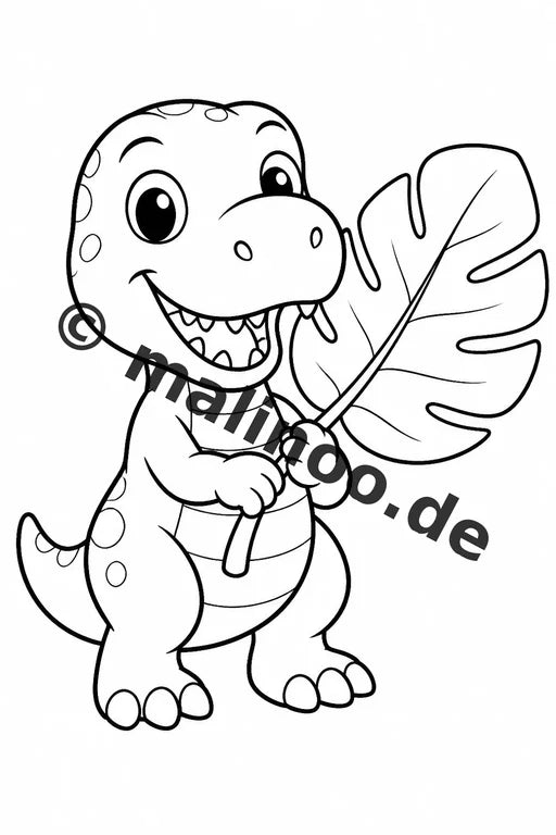 Dinosaurier Malbuch 20 Ausmalbilder gedruckt, ungebunden – Vorschaubild 1