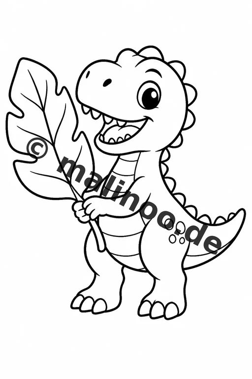 Dinosaurier Malbuch 20 Ausmalbilder gedruckt, ungebunden – Vorschaubild 1