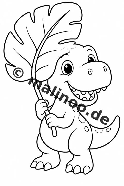 Dinosaurier Malbuch 20 Ausmalbilder gedruckt, ungebunden – Vorschaubild 1