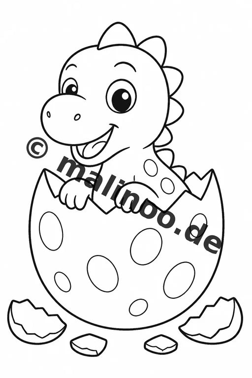 Dinosaurier Malbuch 20 Ausmalbilder gedruckt, ungebunden – Vorschaubild 2