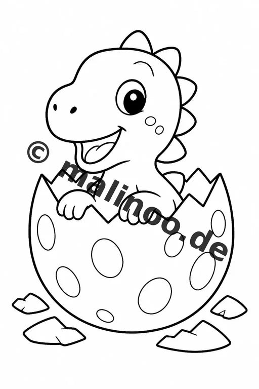 Dinosaurier Malbuch 20 Ausmalbilder gedruckt, ungebunden – Vorschaubild 2