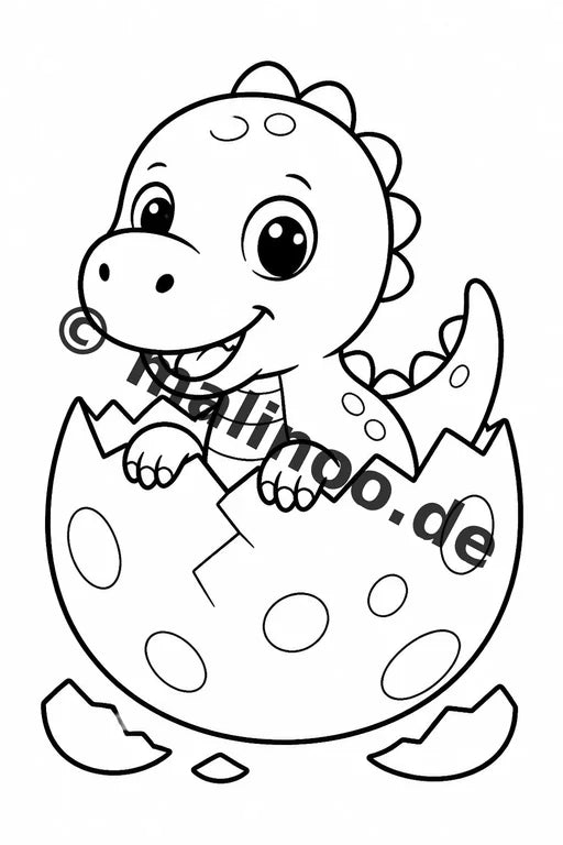 Dinosaurier Malbuch 20 Ausmalbilder gedruckt, ungebunden – Vorschaubild 2
