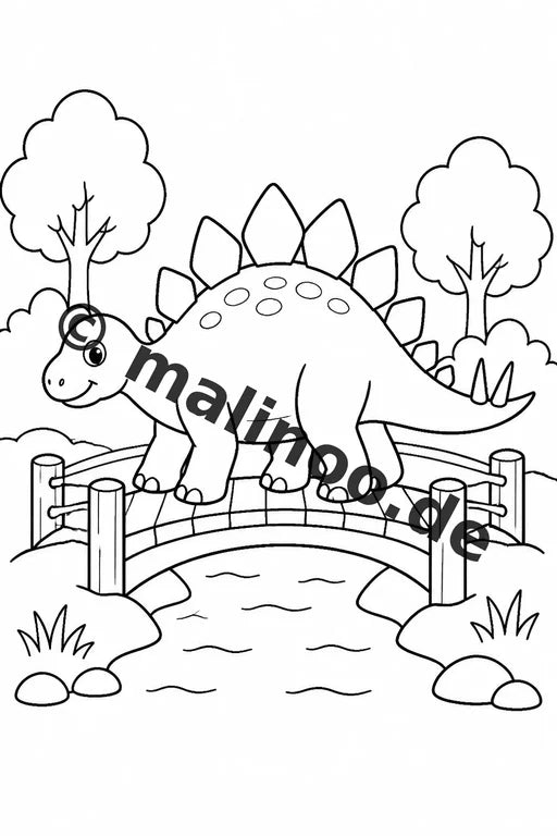 Dinosaurier Malbuch 20 Ausmalbilder gedruckt, ungebunden – Vorschaubild 3