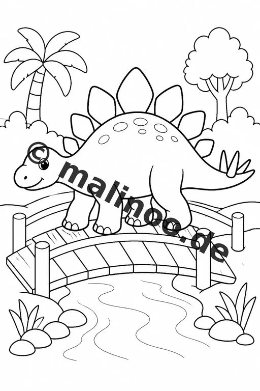 Dinosaurier Malbuch 20 Ausmalbilder gedruckt, ungebunden – Vorschaubild 3