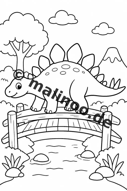 Dinosaurier Malbuch 20 Ausmalbilder gedruckt, ungebunden – Vorschaubild 3
