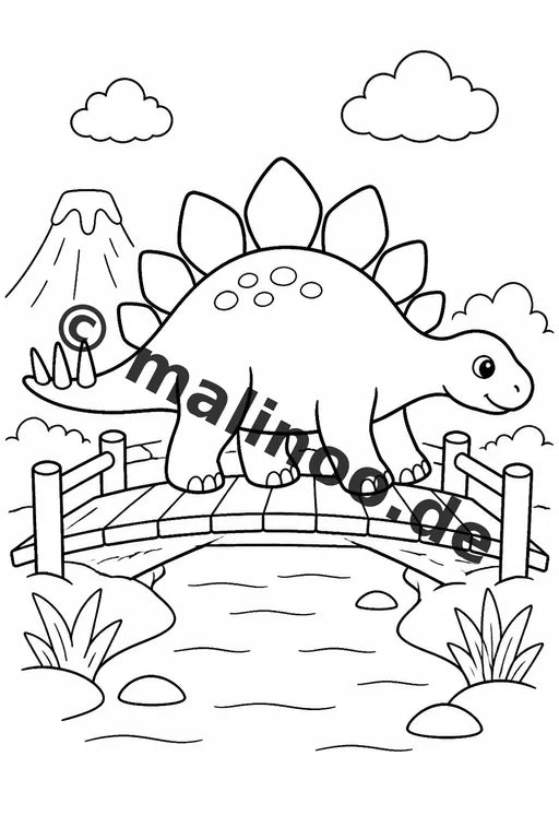 Dinosaurier Malbuch 20 Ausmalbilder gedruckt, ungebunden – Vorschaubild 3