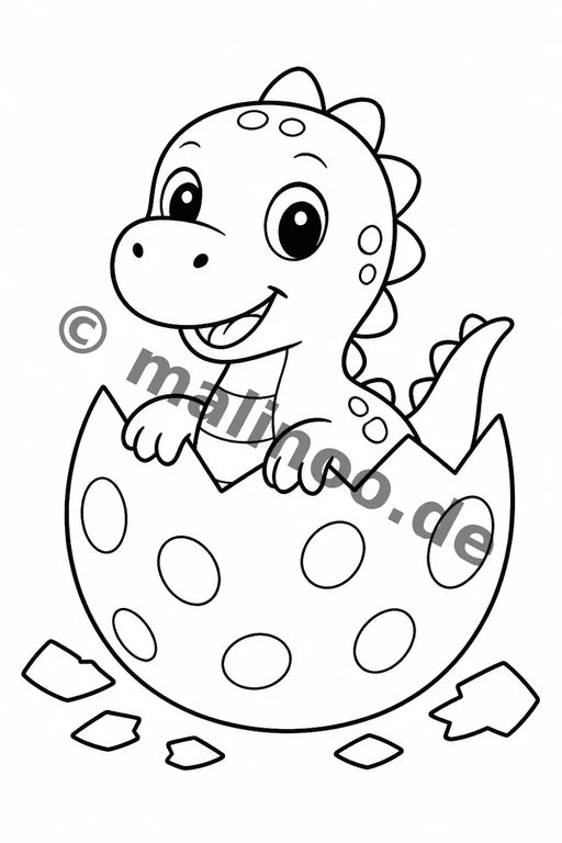 Dinosaurier Malbuch 20 Ausmalbilder gedruckt+lose – Vorschaubild 3