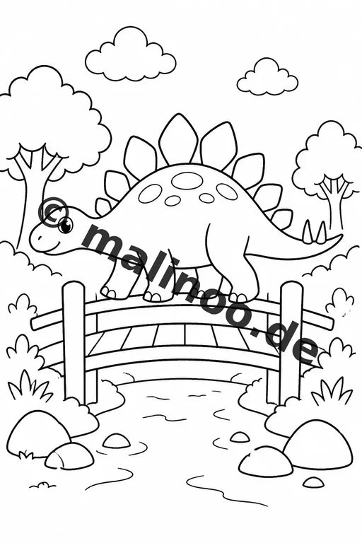 Dinosaurier Malbuch 20 Ausmalbilder gedruckt, ungebunden – Vorschaubild 3