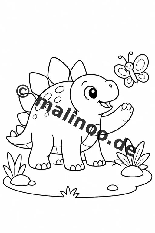 Dinosaurier Malbuch 20 Ausmalbilder gedruckt, ungebunden – Vorschaubild 4