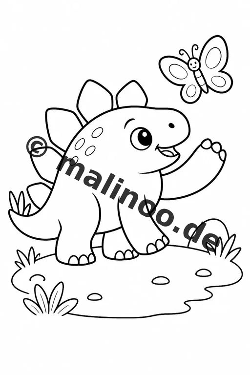 Dinosaurier Malbuch 20 Ausmalbilder gedruckt, ungebunden – Vorschaubild 4