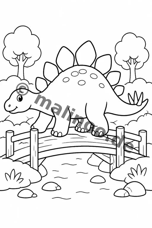 Dinosaurier Malbuch 20 Ausmalbilder gedruckt+lose – Vorschaubild 5