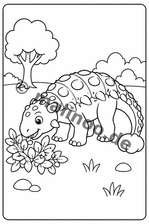 Dinosaurier Malbuch 20 Ausmalbilder gedruckt+lose – Vorschaubild 6