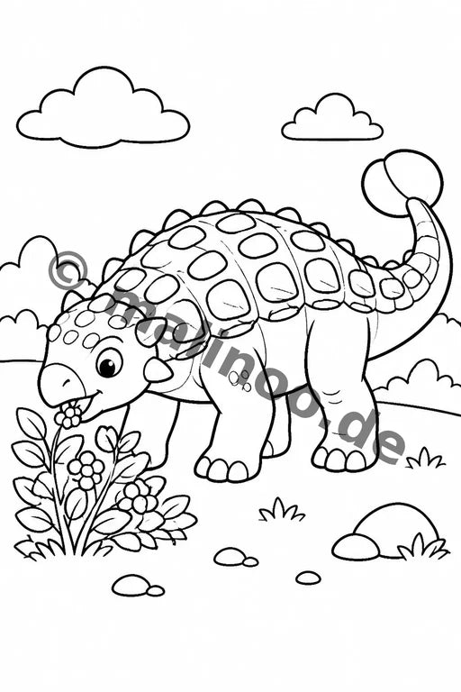 Dinosaurier Malbuch 20 Ausmalbilder gedruckt+lose – Vorschaubild 6
