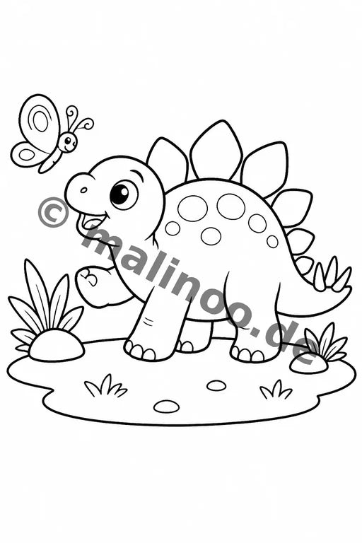 Dinosaurier Malbuch 20 Ausmalbilder gedruckt+lose – Vorschaubild 7