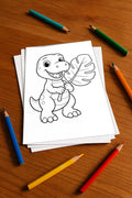 Dinosaurier Malbuch 50 Ausmalbilder gedruckt+lose – Mockup-Ansicht