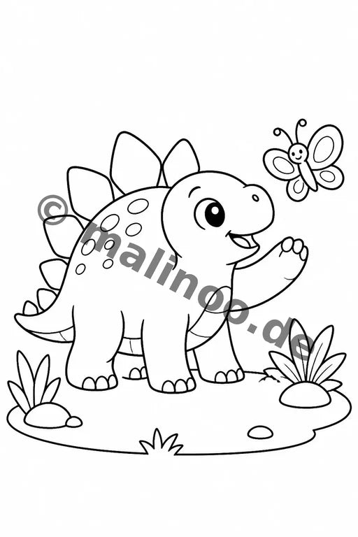 Dinosaurier Malbuch 50 Ausmalbilder gedruckt+lose – Vorschaubild 7