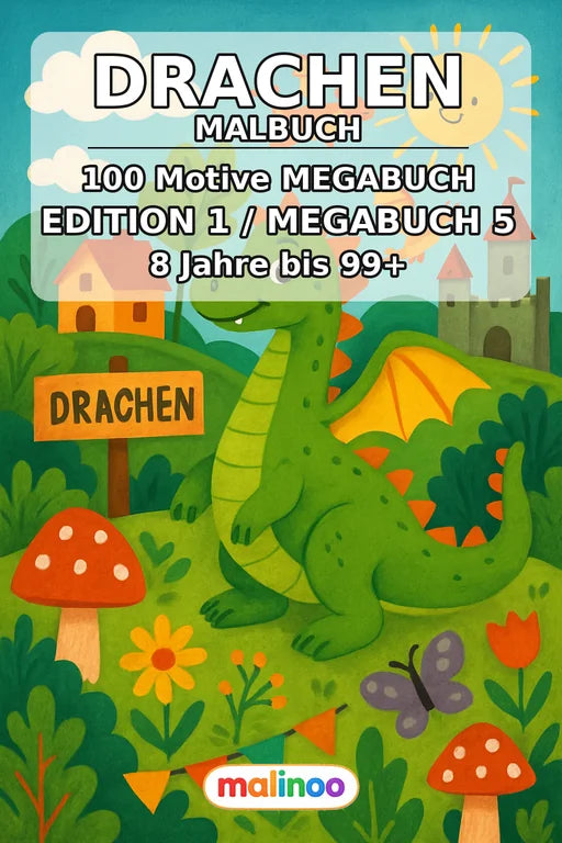 Drachen Malbuch 100 Ausmalbilder PDF Download – Cover