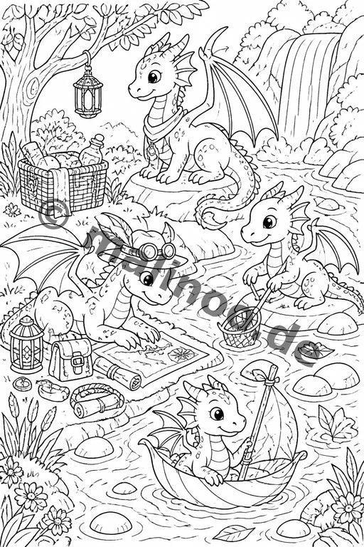 Drachen Malbuch 100 Ausmalbilder PDF Download – Vorschaubild 2