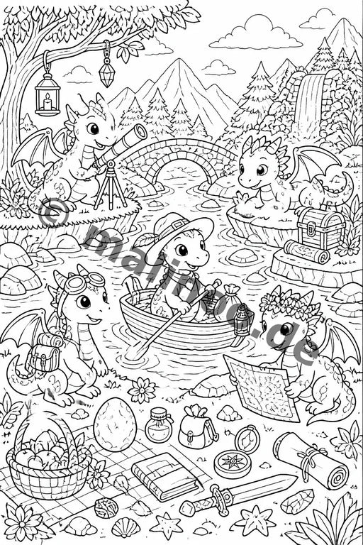 Drachen Malbuch 100 Ausmalbilder PDF Download – Vorschaubild 2