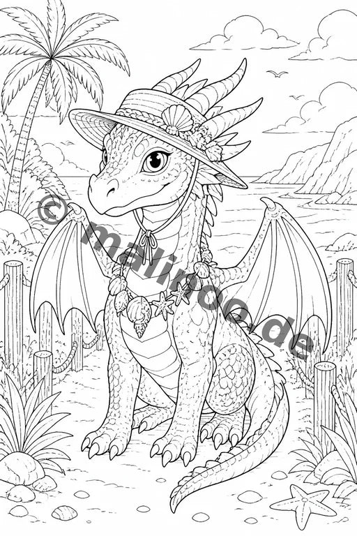 Drachen Malbuch 100 Ausmalbilder gedruckt+gebunden – Vorschaubild 8