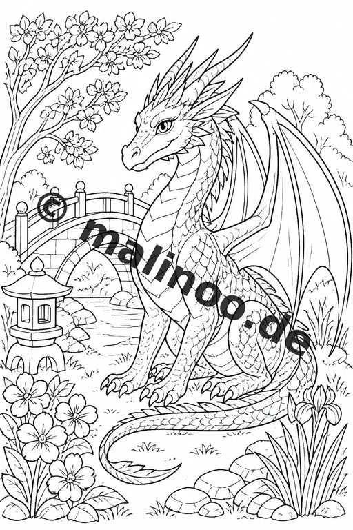 Drachen Malbuch 100 Ausmalbilder gedruckt und gebunden – Vorschaubild 9