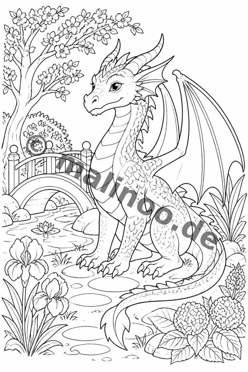 Drachen Malbuch 100 Ausmalbilder gedruckt+gebunden – Vorschaubild 9