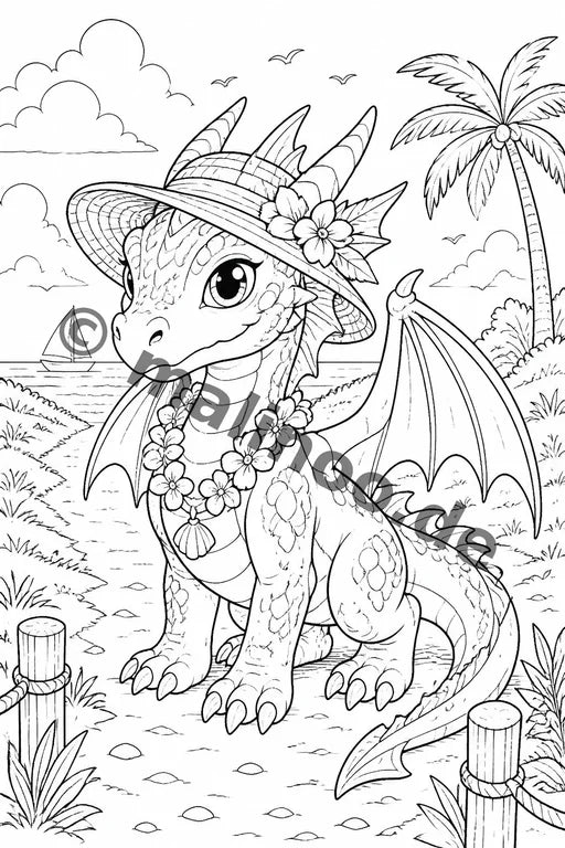 Drachen Malbuch 100 Ausmalbilder gedruckt+lose – Vorschaubild 8