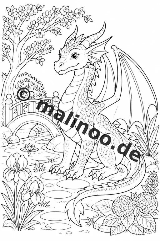 Drachen Malbuch 100 Ausmalbilder gedruckt, ungebunden – Vorschaubild 9