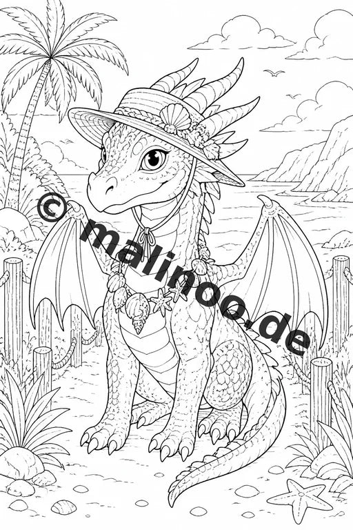 Drachen Malbuch 20 Ausmalbilder gedruckt, ungebunden – Vorschaubild 8