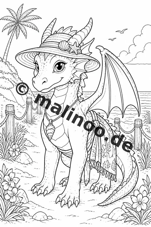 Drachen Malbuch 20 Ausmalbilder gedruckt, ungebunden – Vorschaubild 8