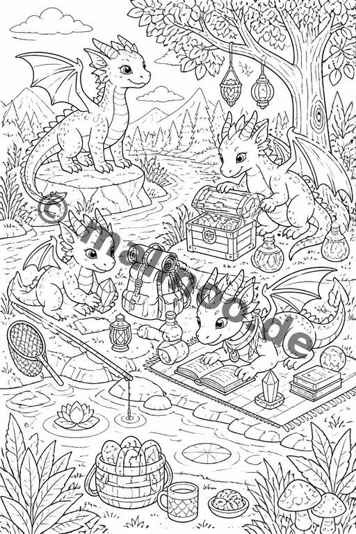Drachen Malbuch 50 Ausmalbilder PDF Download – Vorschaubild 2