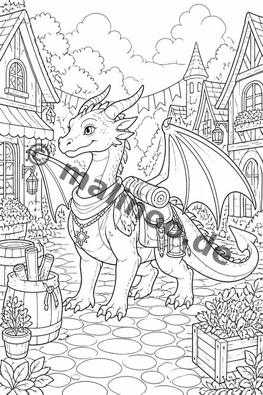 Drachen Malbuch 50 Ausmalbilder PDF Download – Vorschaubild 5