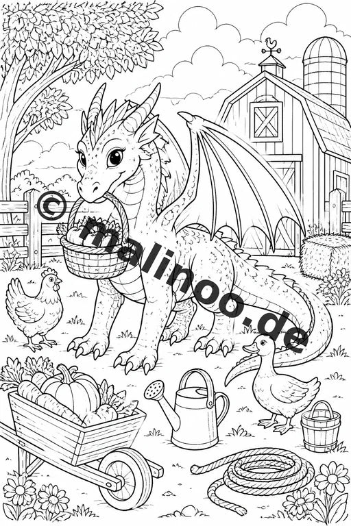 Drachen Malbuch 50 Ausmalbilder gedruckt und gebunden – Vorschaubild 7