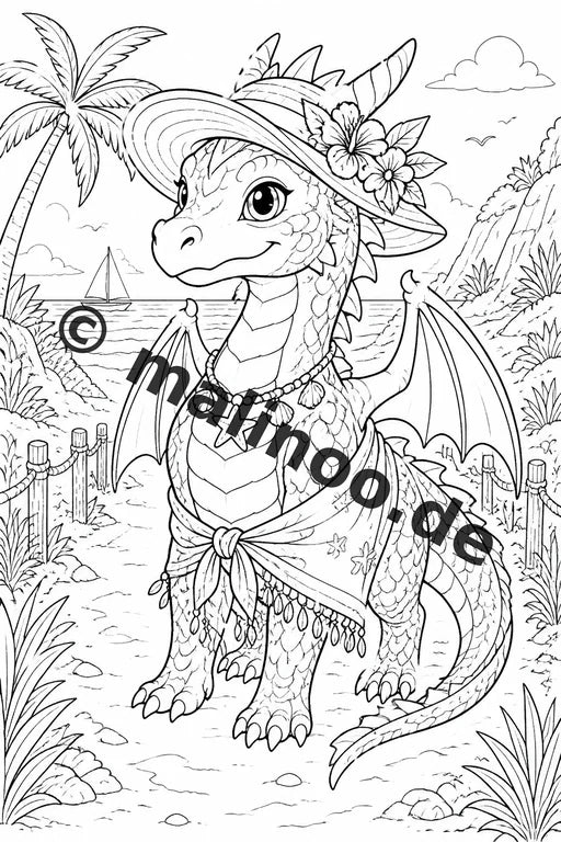 Drachen Malbuch 50 Ausmalbilder gedruckt und gebunden – Vorschaubild 8
